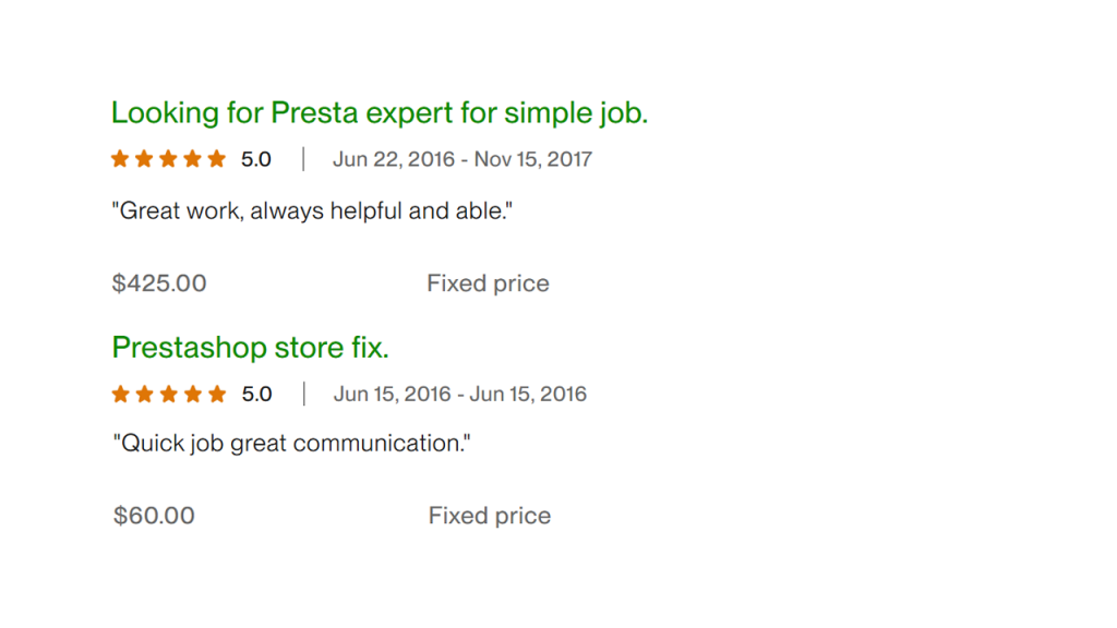 Upwork Client Feedback 7