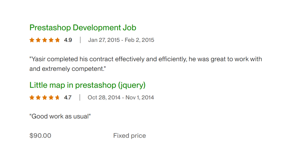 Upwork Client Feedback 9