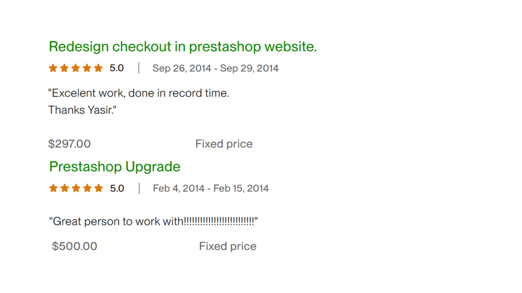 Upwork Client Feedback 10