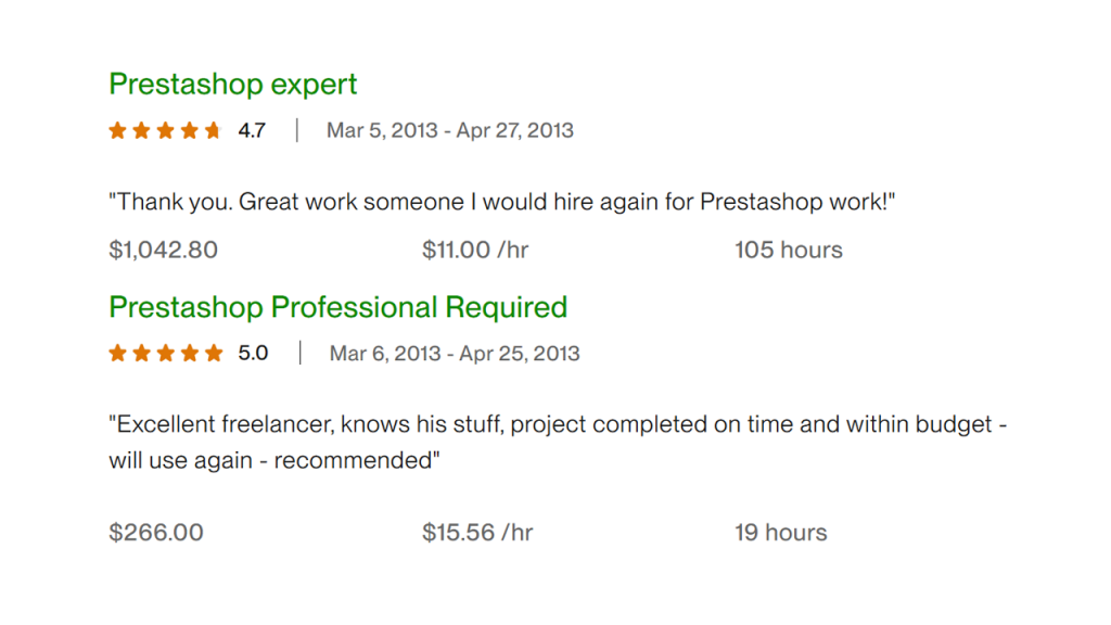 Upwork Client Feedback 18