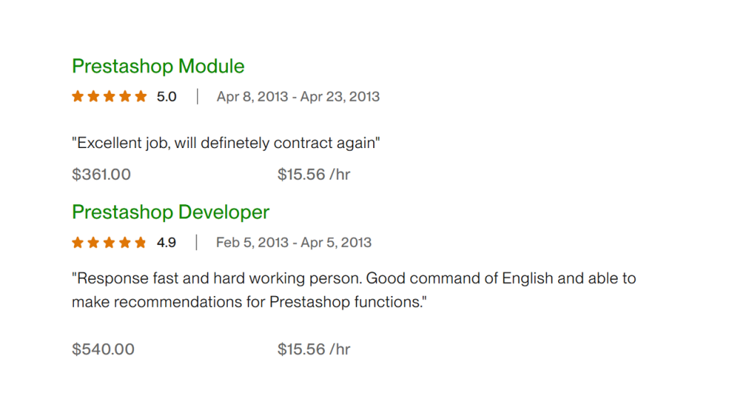 Upwork Client Feedback 19