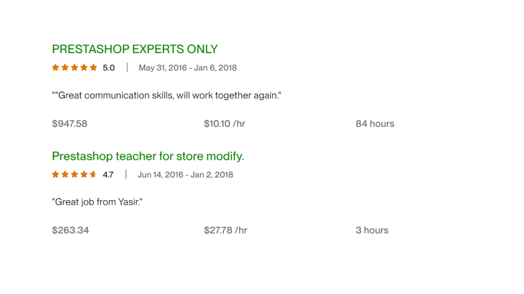 Upwork Client Feedback 6
